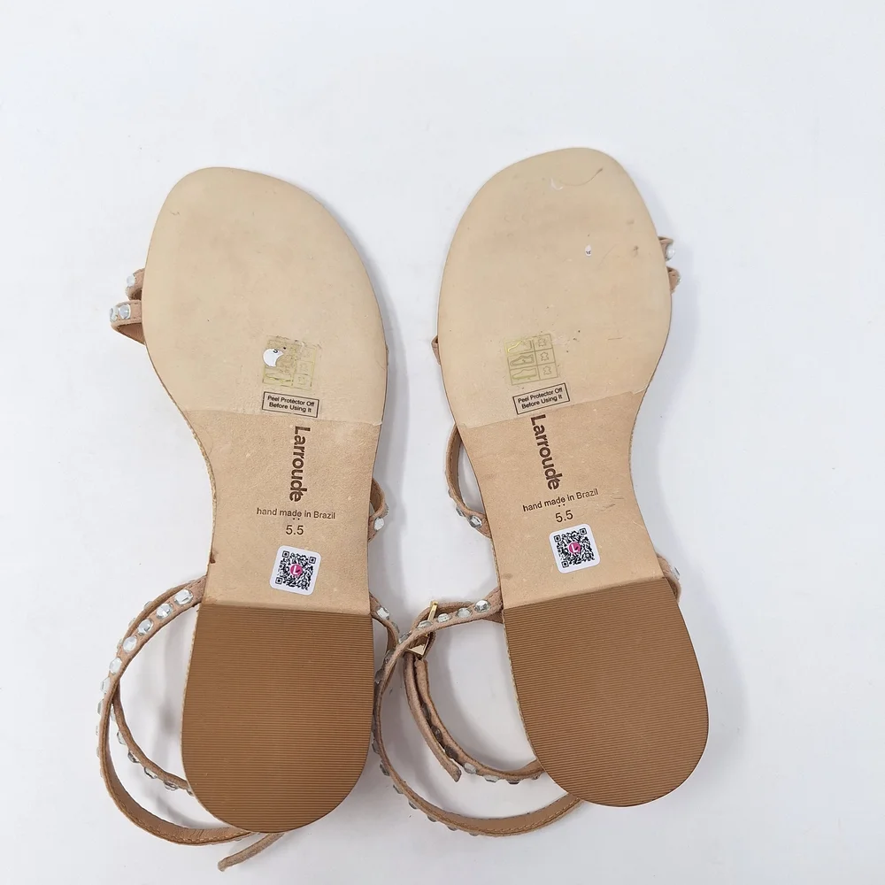 Larroude Patmos Crystal Sandal in Cristal
